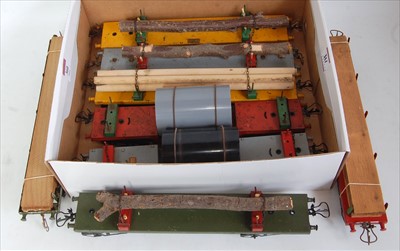 Lot 360 - Eight Hornby No. 2 wagons, varying ages and...