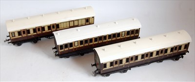 Lot 366 - Three Marklin for Gamages LNWR bogie coaches,...