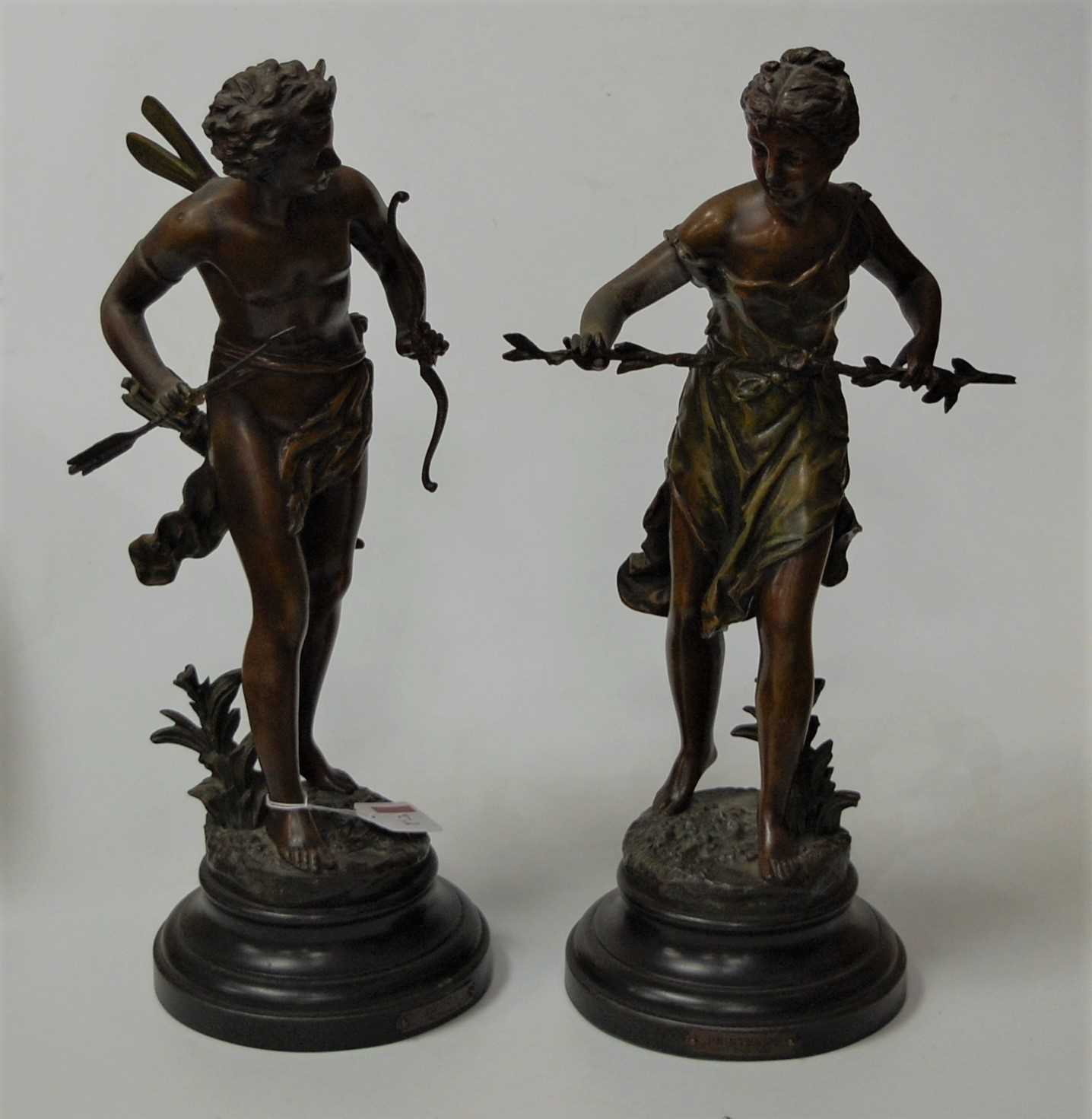 Lot 17 - After Rancoulet, pair of French spelter...