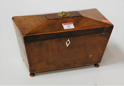 Lot 42 - A late George III mahogany tea caddy of...