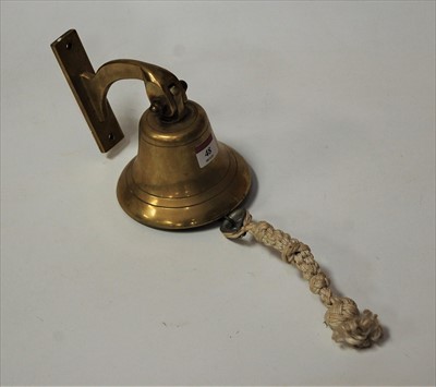 Lot 48 - A modern brass wall mounted bell