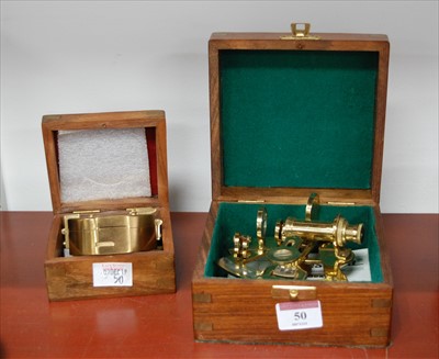Lot 50 - A modern West Falia miniature brass sextant in...