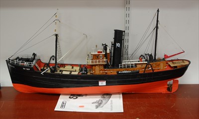 Lot 62 - A large kit built model of a trawler
