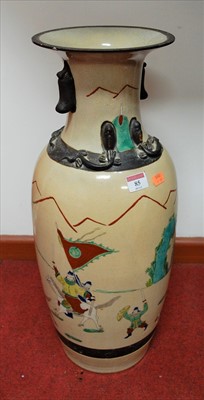 Lot 85 - A large Japanese vase of baluster form enamel...