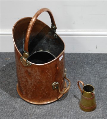 Lot 99 - An early 20th century copper coal scuttle,...