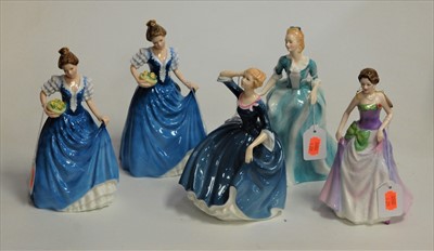 Lot 126 - Five Royal Doulton figurines to include Helen...