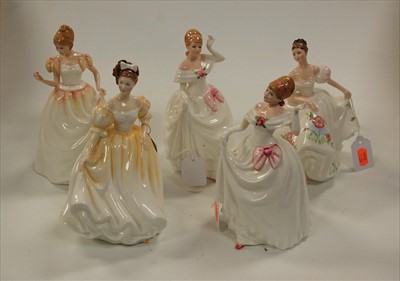 Lot 128 - Five Royal Doulton figurines to include Gift...