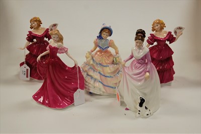 Lot 130 - Five Royal Doulton figurines to include...