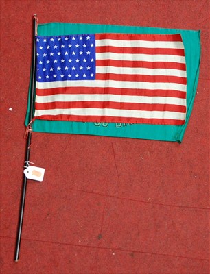 Lot 169 - An American silk Stars & Stripes flag together...