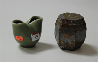 Lot 201 - A Royal Copenhagen vase, of pinched circular...