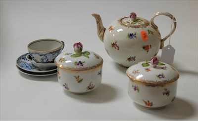 Lot 208 - An early 20th century Dresden porcelain teapot...