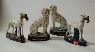 Lot 226 - A pair of 19th century Staffordshire figures,...