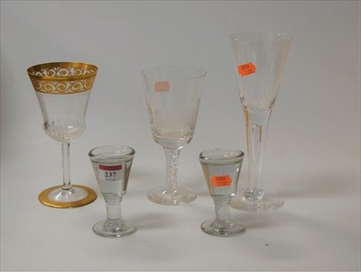 Lot 237 - Two Victorian penny lick glasses each of...