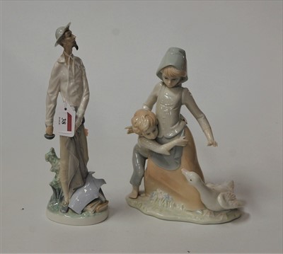 Lot 243 - A Spanish porcelain figure group of two...