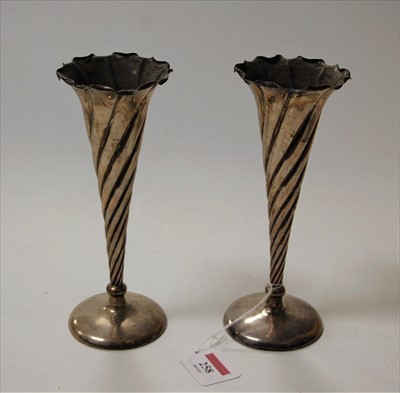 Lot 258 - A pair of late Victorian silver trumpet shaped...