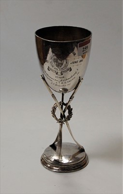 Lot 259 - A Victorian silver plated rowing trophy, the...