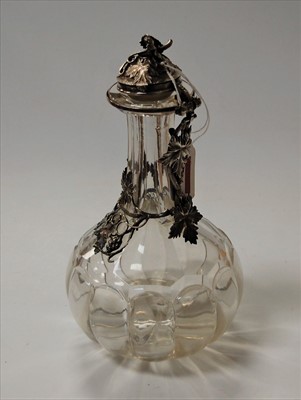 Lot 261 - A Victorian glass decanter of mallet shape,...