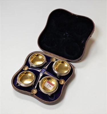 Lot 274 - A set of four silver plated open salts of...