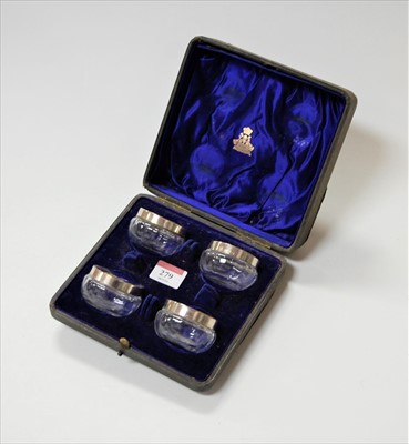 Lot 279 - A set of four Victorian glass open salts each...