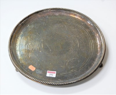 Lot 292 - A Victorian silver plated drinks tray, of...