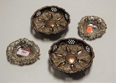 Lot 561 - A pair of Edwardian silver bonbon dishes, of...