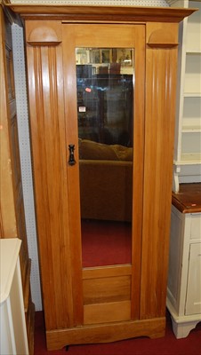 Lot 1109 - An Edwardian satin walnut single mirror door...