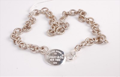 Lot 340 - A Tiffany & Co. silver identity neck chain in...