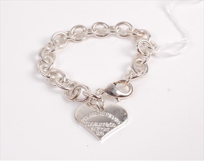 Lot 342 - A Tiffany & Co. silver identity bracelet in...