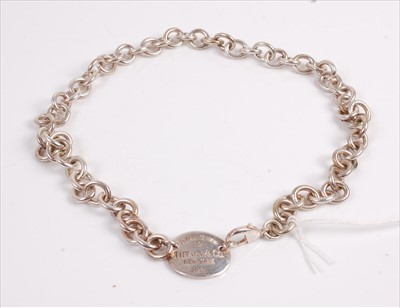 Lot 346 - A Tiffany & Co. silver identity neck chain 46cm
