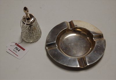 Lot 564 - A George V silver ashtray, of plain...