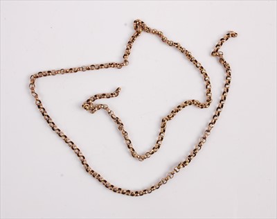 Lot 354 - A 9ct gold fine belcher link neck chain 3.7g