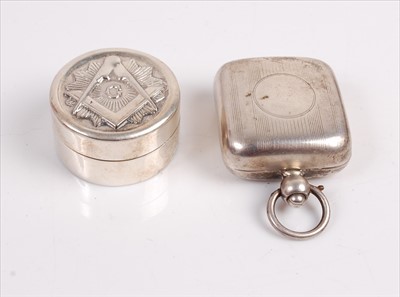 Lot 361 - A silver sovereign case of square section with...