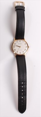 Lot 373 - A gents Bulova Longchamp 9ct gold cased wrist...