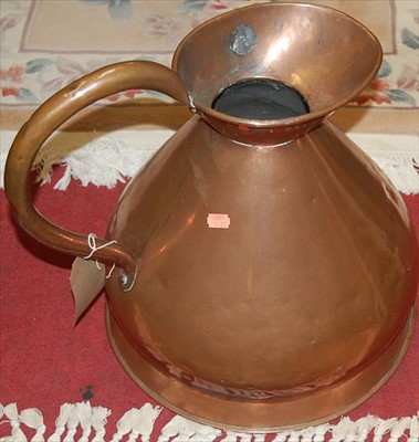 Lot 1194 - A 19th century copper four gallon harvest jug