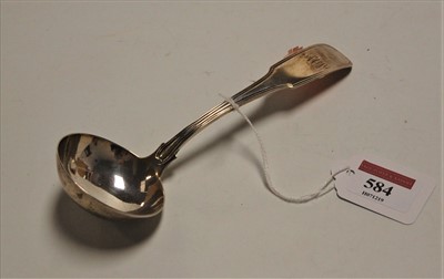 Lot 584 - A George III Irish silver sauce ladle, Dublin...