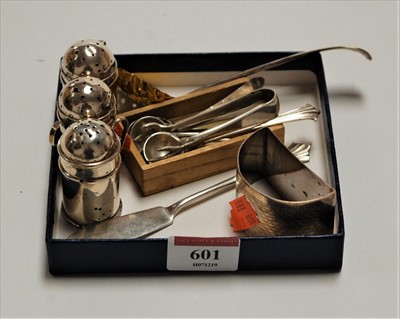 Lot 601 - A George V silver napkin ring, with engine...