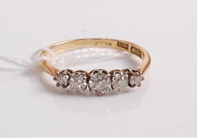 Lot 428 - An 18ct gold and platinum diamond five stone...