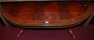 Lot 1205 - A reproduction mahogany and crossbanded oval...