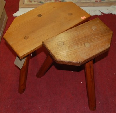 Lot 1206 - Two elm and pine milking stools