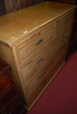 Lot 1215 - A late Victorian ash square front chest, of...