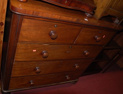 Lot 1222 - A mid-Victorian mahogany round cornered chest...