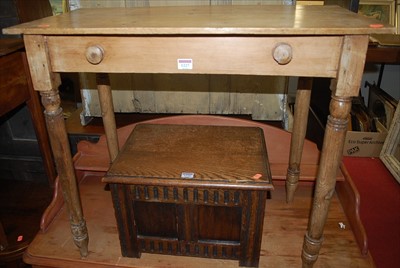 Lot 1227 - A rustic pine side table, width 82cm