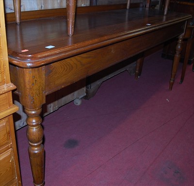 Lot 1238 - A Victorian style joined oak long ledgeback...