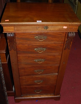 Lot 1251 - A Victorian walnut seven drawer Wellington...