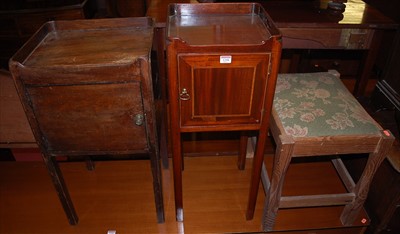 Lot 1258 - Two 19th century mahogany tray top single door...