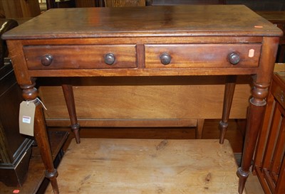 Lot 1262 - A Victorian mahogany round cornered two drawer...