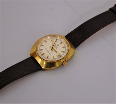 Lot 443 - A gent's gold plated Zodiac Kingline automatic...