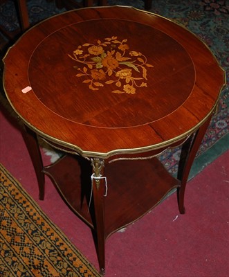 Lot 1290 - A Louis XV style mahogany, rosewood and floral...