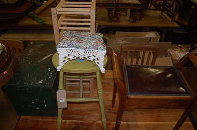 Lot 1301 - Occasional furniture to include; a green...