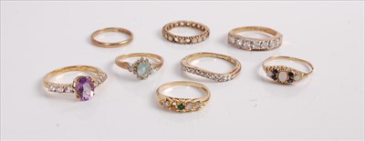 Lot 484 - Four various 9ct gold rings, to include small...